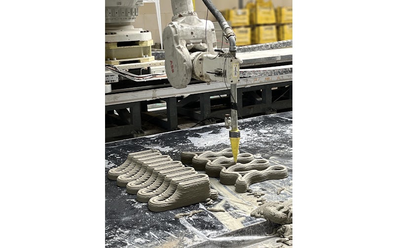 Het 3D-betonprinten van de modellen – de meesten kunnen hier uren naar kijken…