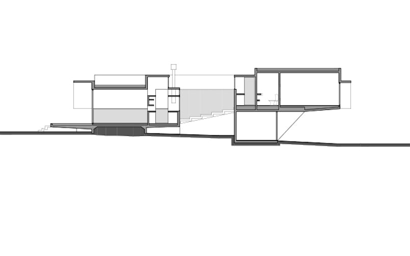 Dwarsdoorsnede Casa S+I (Luciano Kruk architecten)