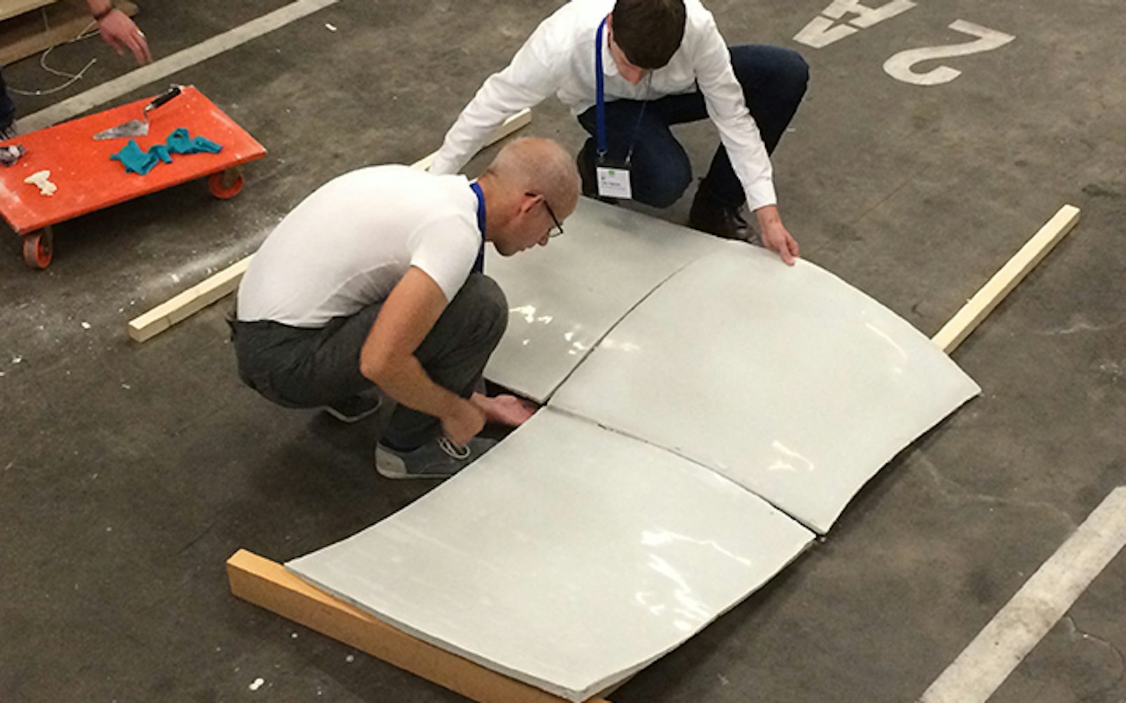 flexibele beton mal bij workshop