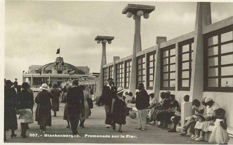 Historische foto uit 1939-1945 van de wandelweg van de pier (foto: beeldarchief Blankenberge)
