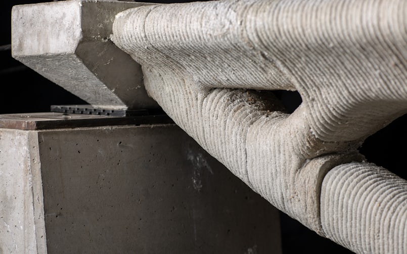 Detail 3D-betongeprinte topologische ligger (foto: Summum Engineering)