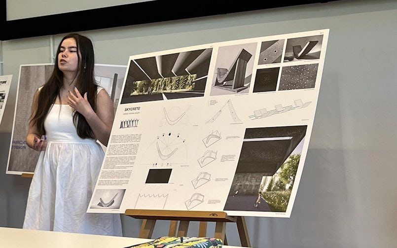 Presentatie Skycrete door Melati Veerman namens team - Concrete Design Competition 2023-2024